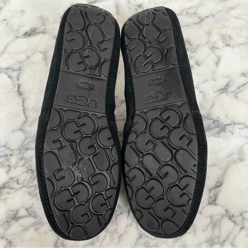 UGG ALAMAR BLACK SLIPPERS MEN'S SHERPA LINED SIZE 8